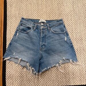 Abercrombie & Fitch Light Blue Distressed curve love Dad Jean Shorts